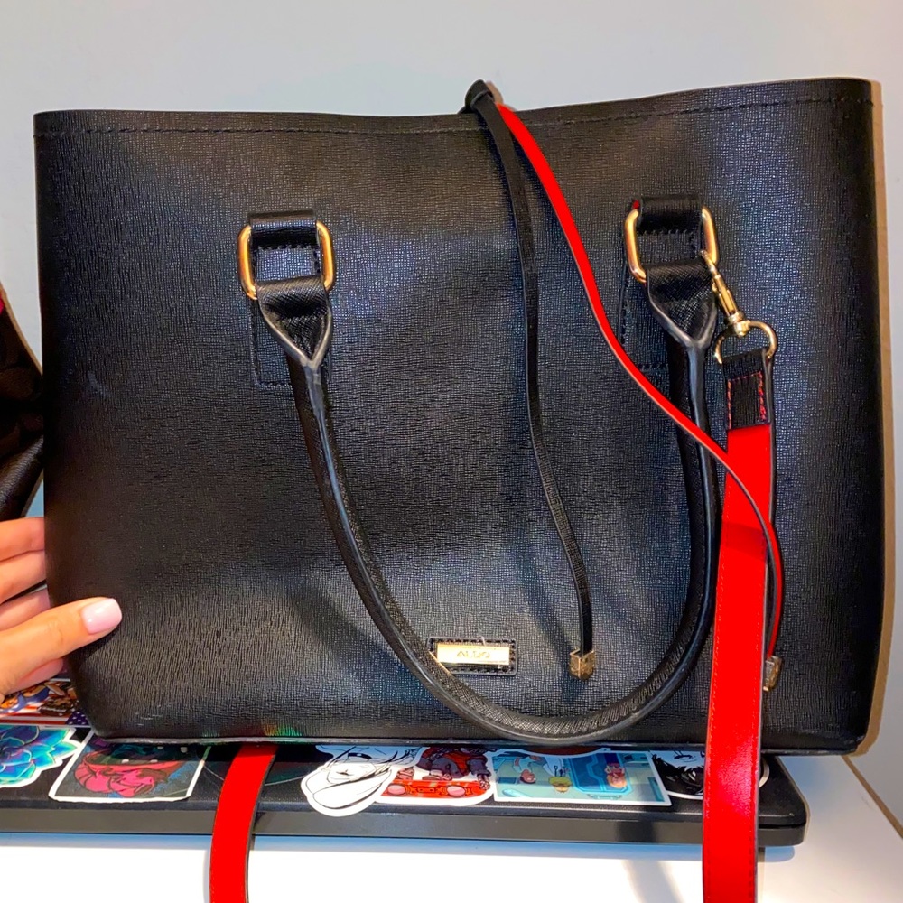Black Aldo purse with Red interior